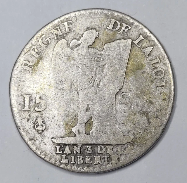 Pièce 15 Sols 1791 Louis XVI Argent - Limoges - Monnaie Royale Française