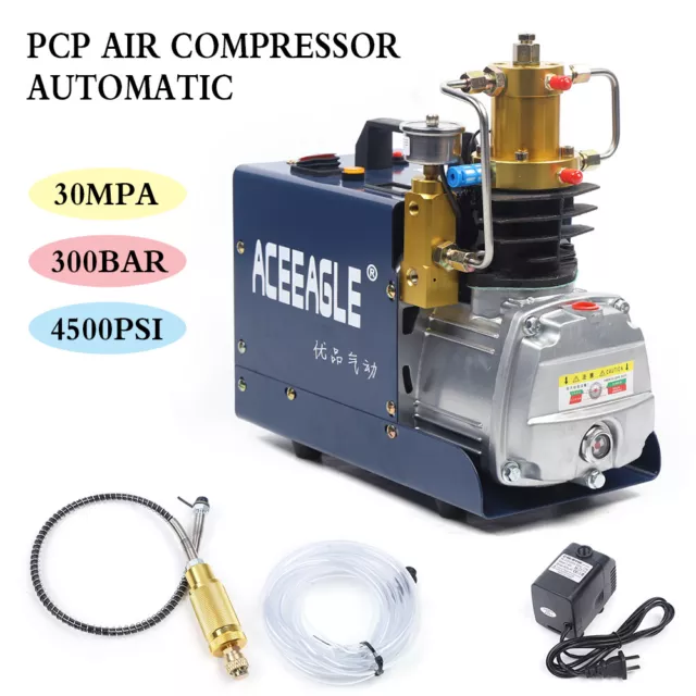 300Bar 4500 PSI Automatic High Pressure Air Pump Electric Compressor Pump 1800W