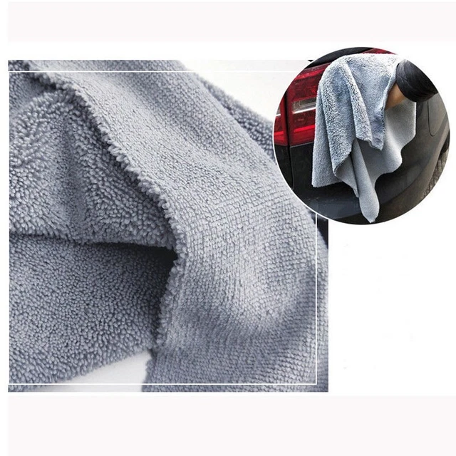 Car Wash Microfiber Towel Cleaning Drying Cloth Hemming Super Absorbent Grey