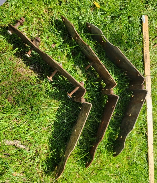 Antique Large 23" Cast Iron Hinges Flush Barn Door Gate Victorian Carriage House