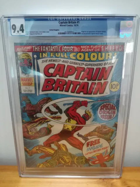 CAPTAIN BRITAIN #1 - CGC 9.4 NM 1st App & Origin Brian Braddock 1976 Marvel MCU