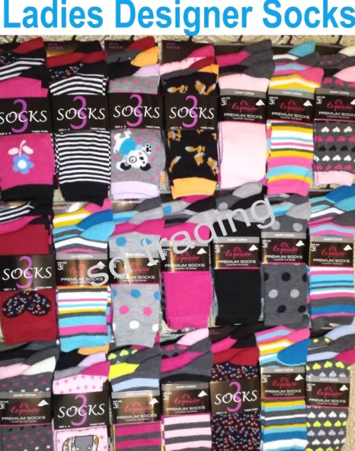 12 Pairs Ladies Women Designer Socks Clearance Wholesale Job Lot Christmas Gift