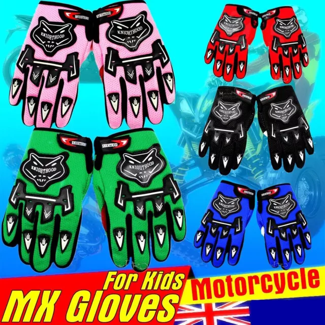 Kids Youth Peewee Mx Motocross Motorbike Racing Gloves Bmx/Atv/Quad/Dirt Bike Td