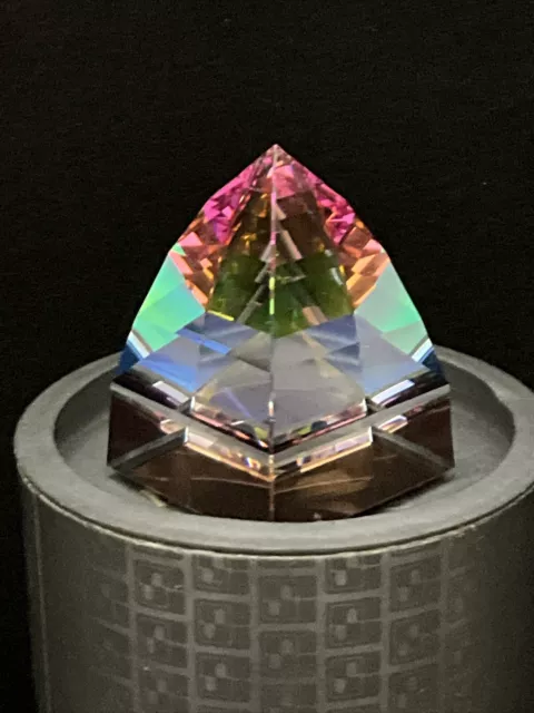 RETIRED SWAROVSKI CRYSTAL RIO CONE PAPERWEIGHT 7452 NR060 MULTICOLOR With Box