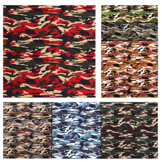 7 Pcs Cotton Camouflage Patchwork Set Squares Quilting Fabric