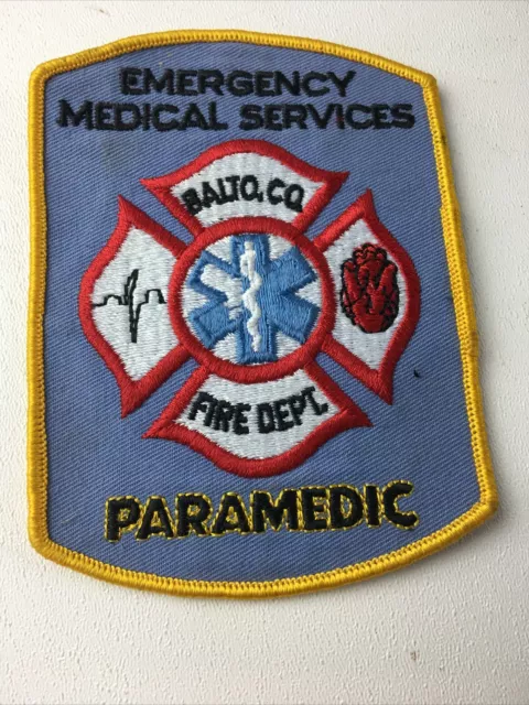 Balto Co Fire Dept Paramedic Emergency Medical Services Patch