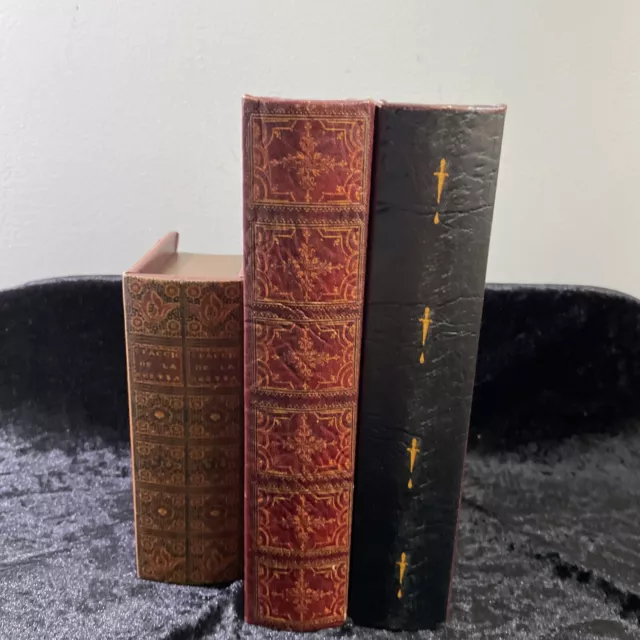 Cajas de libros de madera Monte Cassino: tu elección de 3: lucen libros antiguos - ¡NUEVAS!