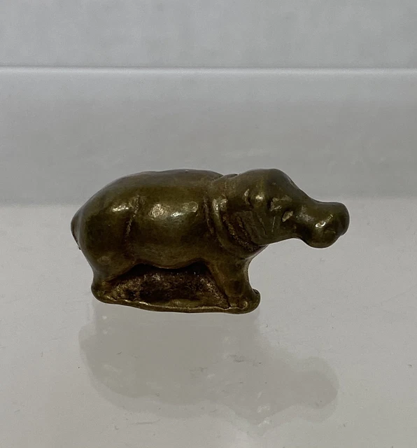 Vintage Miniature Brass Hippopotamus 1.5”