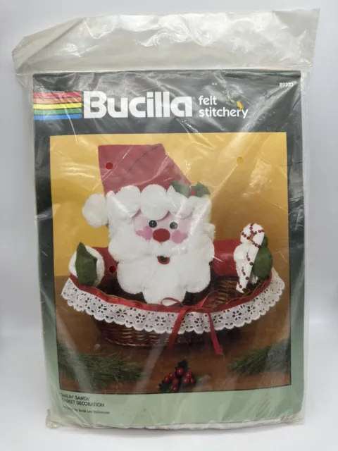 Kit de decoración de cesta Bucilla fieltro navideño costura Smilin Santa 82333 EE. UU.