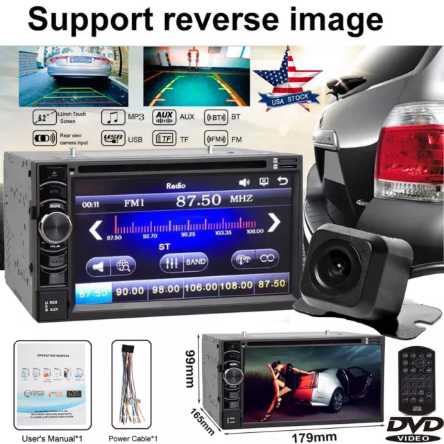 DVD CD Mp3 Player 6.2” Touchscreen Bluetooth Headunit and Backup Camera for Ford