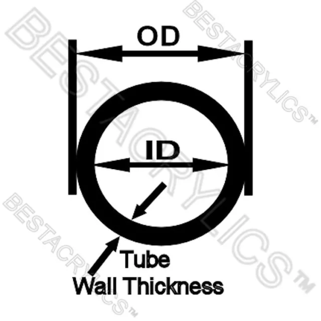 1Pc 1” OD x 3/4" ID DIAMETER 36” INCH LONG CLEAR ACRYLIC PLEXIGLASS LUCITE TUBE 2