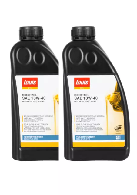 2x 1 lt Louis 4 tempi Plus API SL SAE 10W-40 parzialmente sintetico motore olio