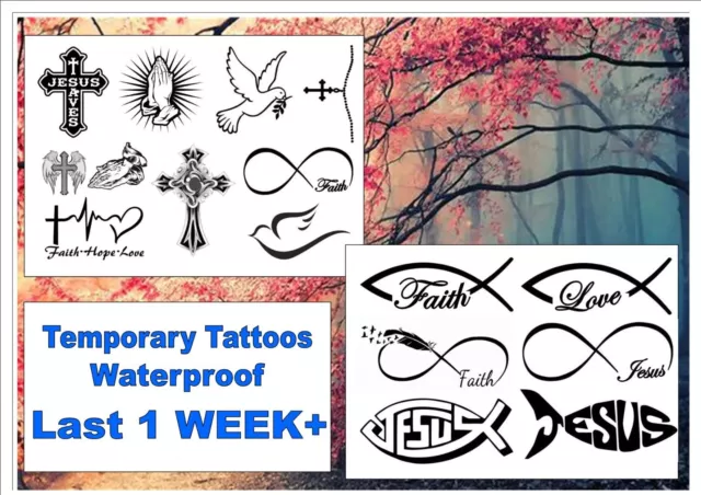 FAITH Christian bible church Temporary TATTOOS WATERPROOF last 1 WEEK+