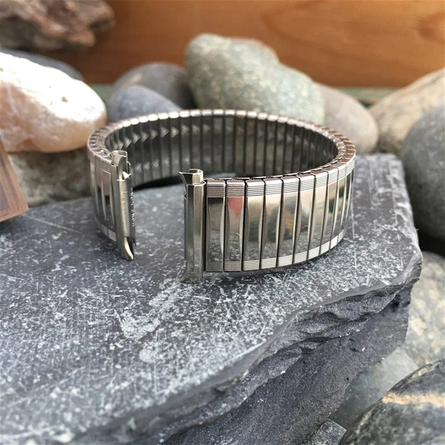 JB Champion NOS Stainless Steel Expansion 1970s Watch Band 18mm 19mm 20mm 21mm