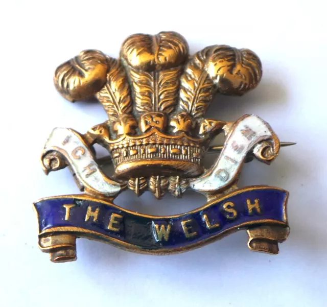 Ww1 / Wwi Military Enamel - The Welsh Regiment Sweetheart Brooch