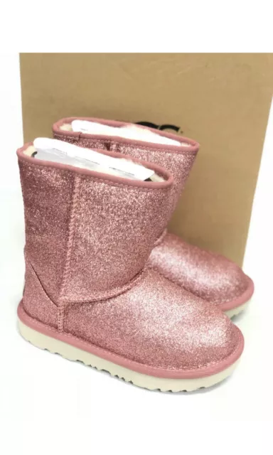 Ugg Girls Toddler Kids Classic Short Ii Glitter Pink Boots