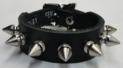 Hand Made Leather Spiked Bracelet High Quality Adjustable Buckle Punk Goth EMO