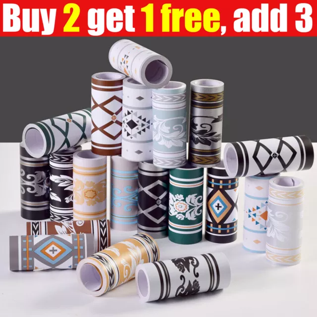 10M Self-adhesive Wallpaper PVC Stickers Border Decal Skirting Home Decor New UK