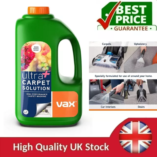 Carpet Cleaner Vax Ultra Plus Solution Shampoo Fluid Remove Stains Rose 1.5 L uk