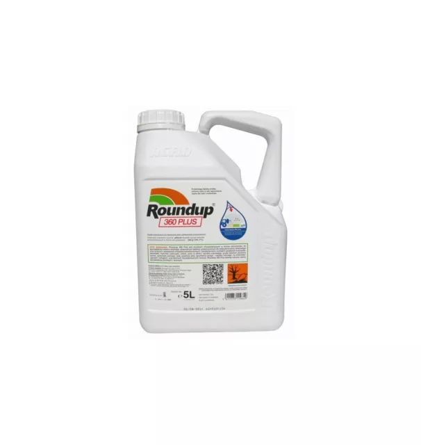 Roundup 360 Plus5L Désherbant Mauvaises Herbes Pelouse Jardin Concentre Glifosat