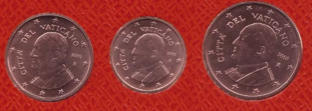 VATICAN LOT 1 cent- 2 cent - 5 cent 2016 Qualité BU - Pape FRANCOIS