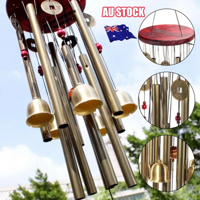 Wind Chimes Large Copper Bells Hanging Garden Yard Home Decor Outdoor GV