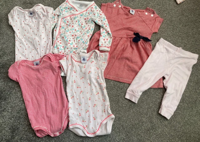 Baby Girl Bundle Petit Bateau Bodysuits Dress Leggings Vests Babygrow 6 Months