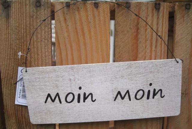 Deko Schild "Moin Moin" Türschild Küste Meer Maritim Strand Vintage Shabby