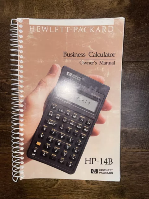 Hewlett Packard HP-14B Business Calculator Original Owner's Manual 1988 "Good"