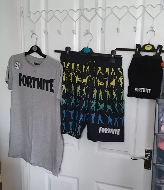 kids bundle joblot fortnite size XL teens clothes boys bottoms top wooly hat