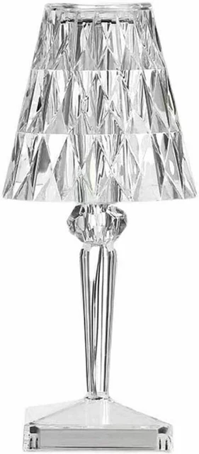 Lampada Da Tavolo A Led Touch Ricaricabile Senza Fili Effetto Cristallo Duratura