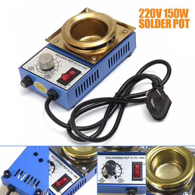 Solder Pot Soldering Desoldering Bath 200-450℃ Titanium Plates 500g Capacity