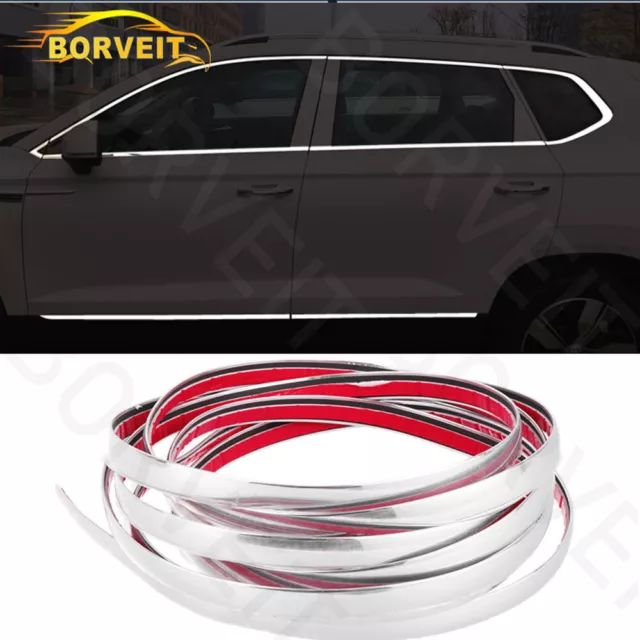 Chrome Trim Molding Strip Car Door Window Bumper Side Trim Protector 16.5ft 10mm