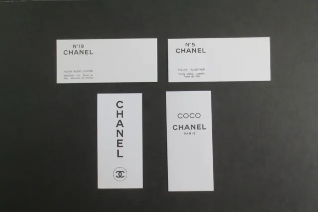4 x Chanel Mixed Perfume Fragrance Advertising Blotter Cards