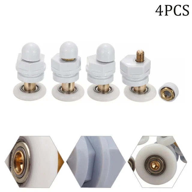 Juego de 4 rodillos de puerta de ducha duraderos y resistentes adecuados para 4 puertas de vidrio de 8 mm