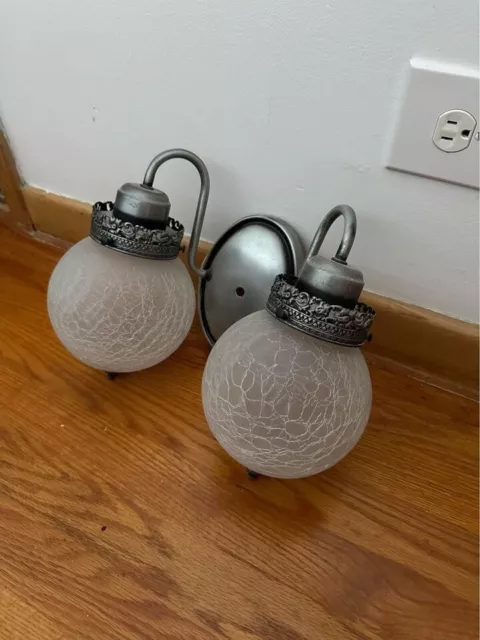 Vintage Bathroom Light Fixture Silver