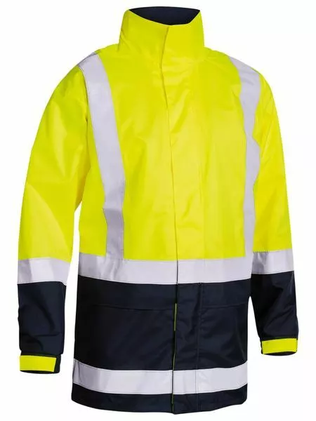 Bisley Workwear Two Tone Taped Hi Vis Rain Shell Jacket (BJ6966T)