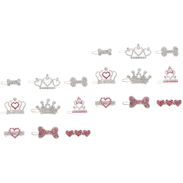 18 pz accessori copricapo perla gioielli per cani strass
