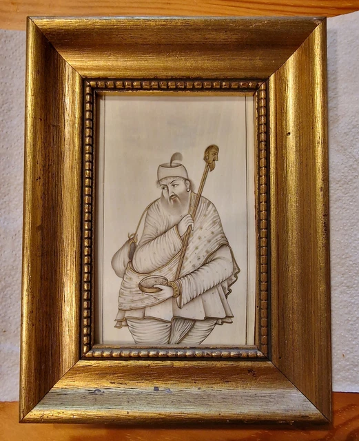 Petit tableau ancien(1970) peinture sur ivoire.
