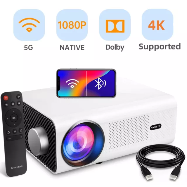 VANKYO 495W Mini Projector Dolby 4K 1080P 5G WiFi Bluetooth Video Home Theater