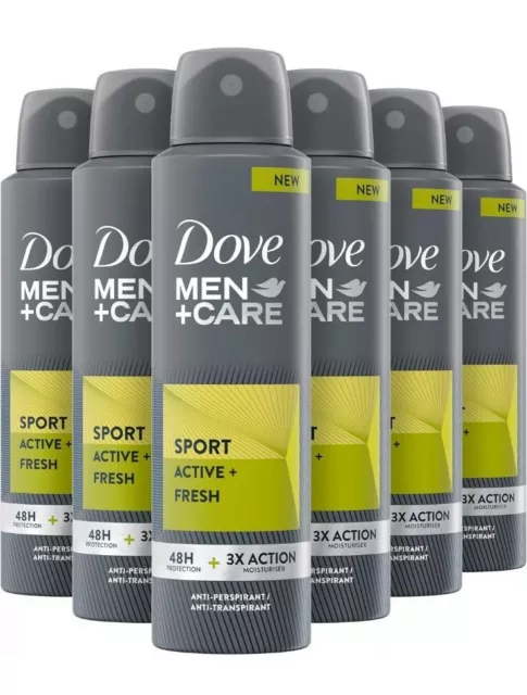 Offerta!!! DOVE MEN+CARE DEODORANTE SPRAY SPORT DEODORANTE UOMO 6 PEZZI X 250ml.