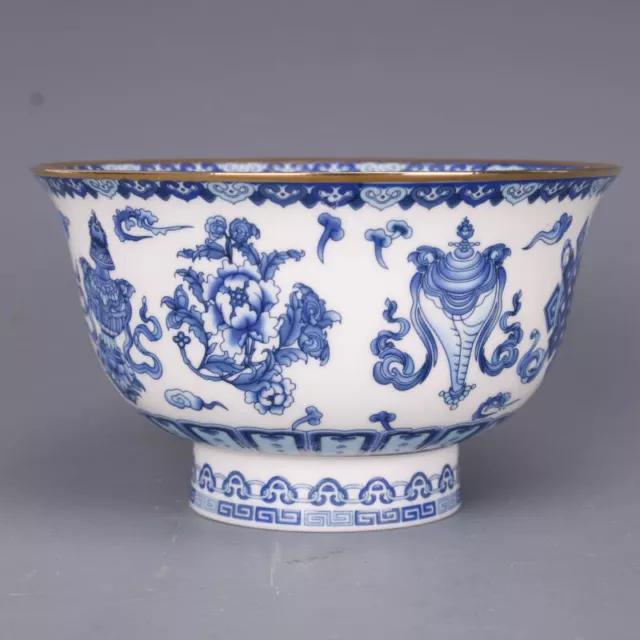 Bol porcelaine traditionnelle chinoise bleu et blanc antique LIVRÉ EN 3 SEMAINES