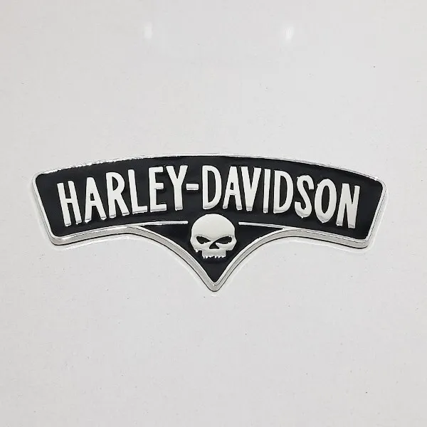 3D Chrome Metal Harley Davidson Skull Letter Fuel Tank Tour Pack Emblem Badge