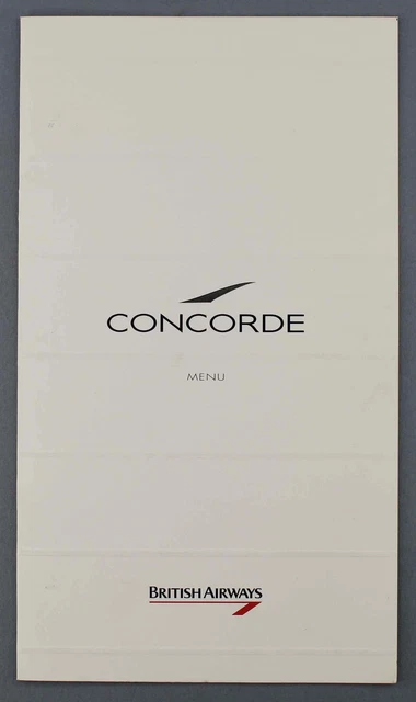 Ba In Flight Menu BRITISH AIRWAYS CONCORDE Airline Menu Charter No.2 Ba Supersonic Sst £ ...