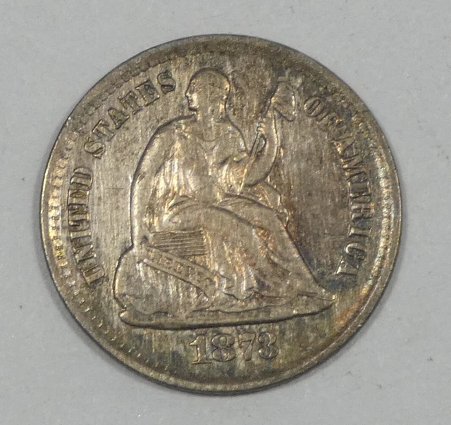1873-S Liberty Seated Half Dime EXTRA FINE/ALMOST UNCIRCULATED Silver 5c