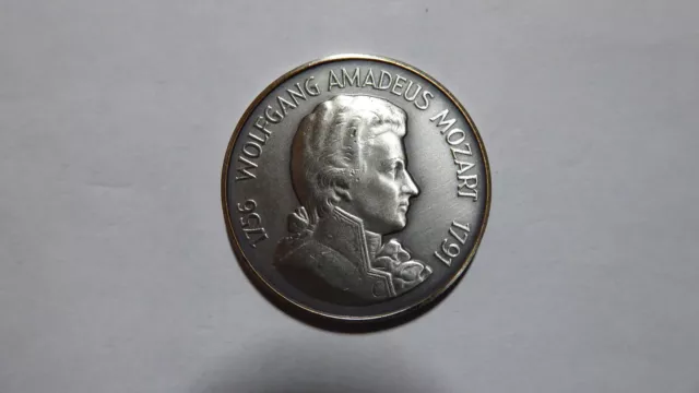 Wolfgang Amadeus Mozart versilberte Medaille o.J.