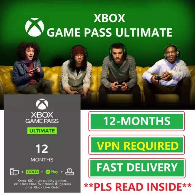 Xbox Game Pass Ultimate (Game Pass+Live Gold) 12-Months VPN[READ ALL INSIDE PLS]