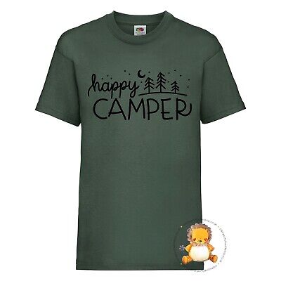 Kids Happy Camper T-shirt - gift, present, trend, personalised, outdoors,explore
