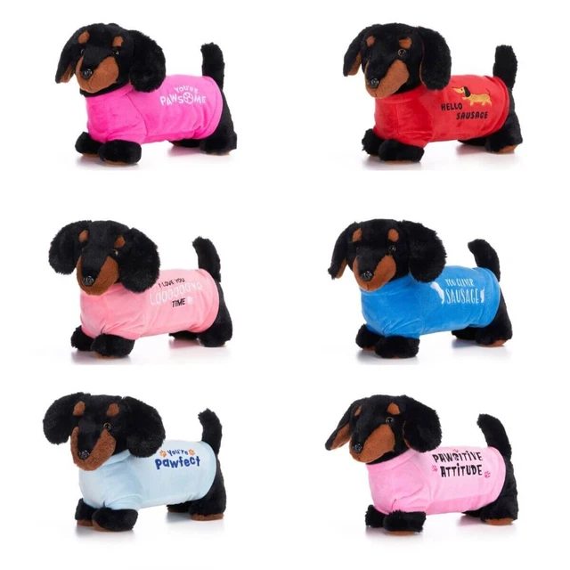 Aurora Flopsie Dachshund Plush Stuffed Animal - 12 Inch Floppy Sausage Dog Toy