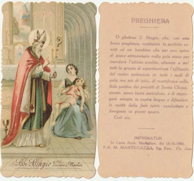 Santino - Holy Card - San Biagio - Vescovo E Martire -95428-